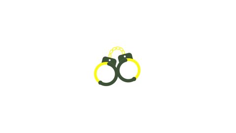 Handcuffs Animated Icon. 4k Animated Icon to Improve Your Project and Explainer Video