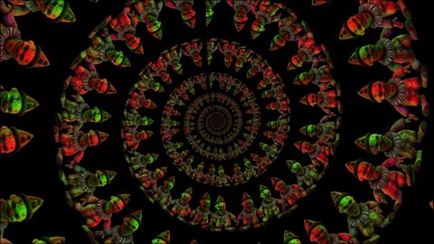 Spiral seamless animation of a horror clowns in a twirl. Scary background circus themed visual for Halloween.