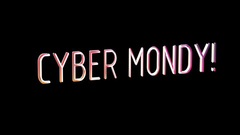 Cyber monday neon. Cyber monday sale concept animation