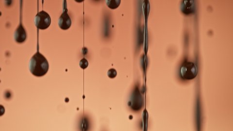 Super Slow Motion Shot of Dripping Melted Chocolate at 1000 fps.