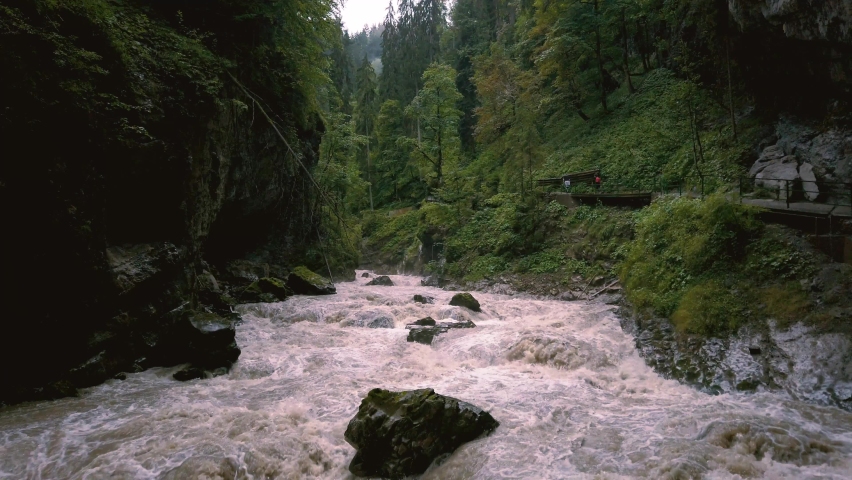 Rainy hiking in the mountains of Bavaria, Germany