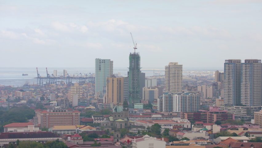 Slow Motion Close Up Panning Shot Of Binondo Manila