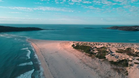 Beach aerial view in Port Stephens Central coast, Sydney, Australia.