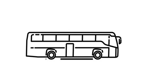 Long-Distance Bus line icon on the Alpha Channel
