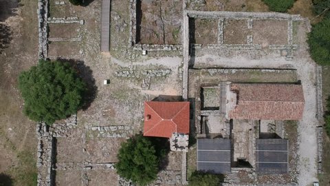 Aerial View Acheron Necromancer Archaeological Site, Of Mesopotamos, Preveza, Greece, Epirus. 24 June 2020