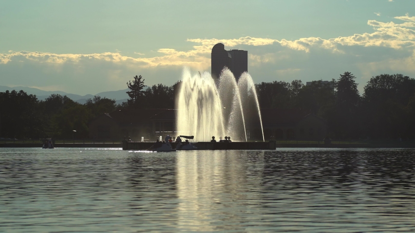 Sunset view from the City Park, Denver, Colorado