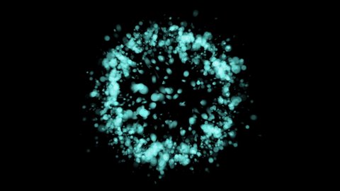 5 pieces Blue color. Explosive glitter with shimmer. Colorful elegant confetti bursting on a black background. Slow-Motion Animation Of An Explosion Of Sparkling Particles. Beautiful CG 4k