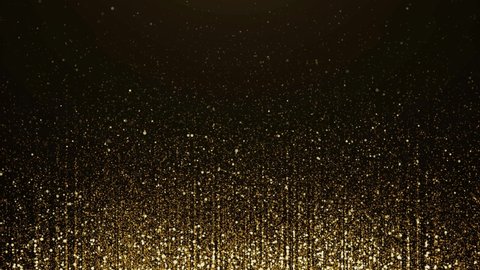 4K Golden particle bokeh dust light rising, Glitter luxury particle stripe Loop Cinematic background. Oscar awards gala show Particles. abstract light motion titles, music stage TV show.
