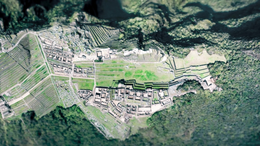 Machu Picchu Top View Animation 3D Render
