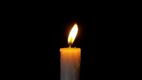 Single White Candle Burningisolated Candle Burning Stock Footage Video ...