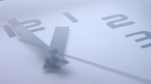 Timelapse of White Office Clock Face - Closeup view