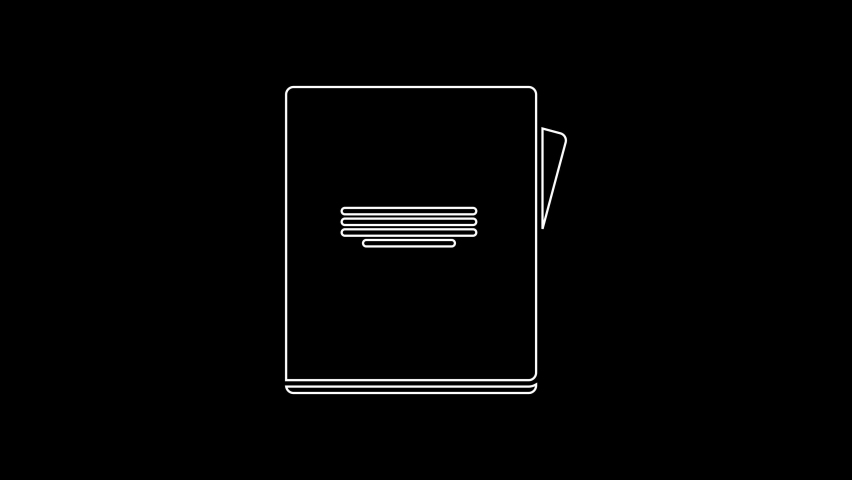 White Line Notebook Icon Isolated Stock Footage Video 100 Royalty Free Shutterstock
