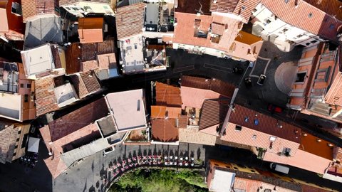 Top view of the roofs in Italy. Small city Nemi