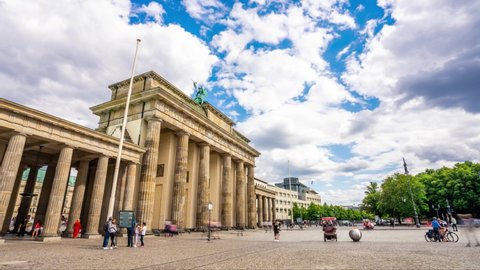 Hyperlapse of Brandenburg Gate (Brandenburger Tor) Berlin,Germany