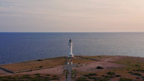 Faro de Cabo de Barbaria, Far de Barbaria Lighthouse on the island of Formentera Spain.