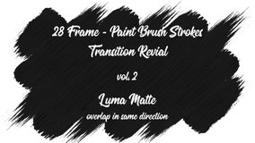 A set of abstract brush strokes for frame transition with luma matte - transparency. The transition disappears in the same direction as it appears. Perfect for motion graphics, slideshow, fade, matte