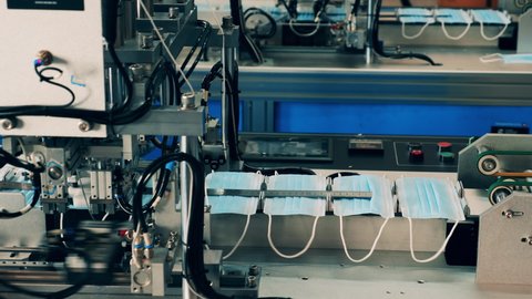 Automated Face Mask Manufacturing Process Stock Footage Video (100% ...