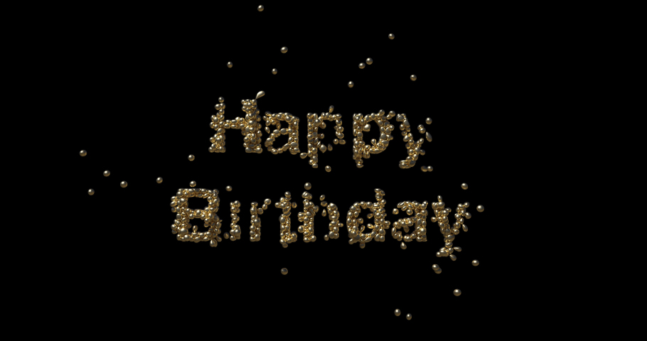 Happy Birthday animation. 3d Rendering.