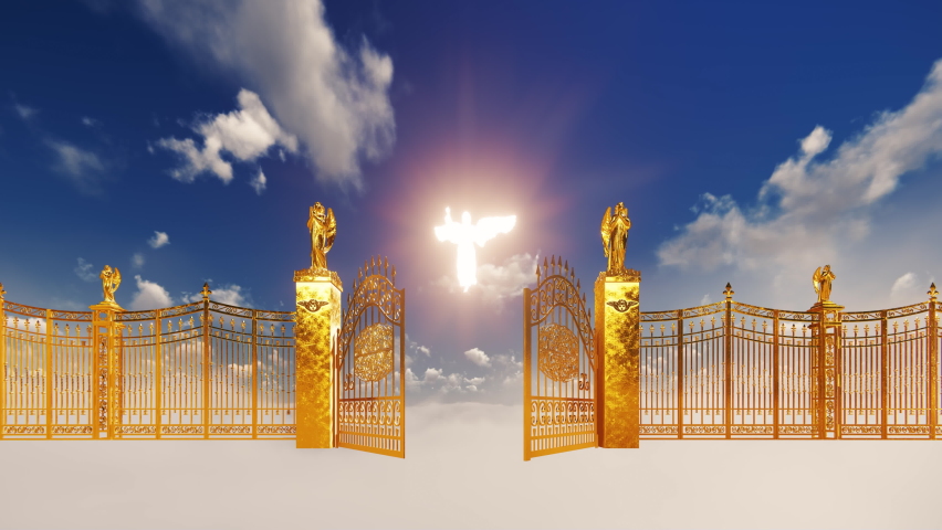 golden heaven gates bright angel above Stock Footage Video (100% ...