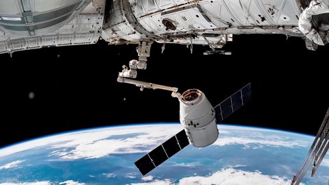 4K Timelapse of Earth seen from space featuring Space X Crew Dragon docking to The International Space Station. Image courtesy of NASA.