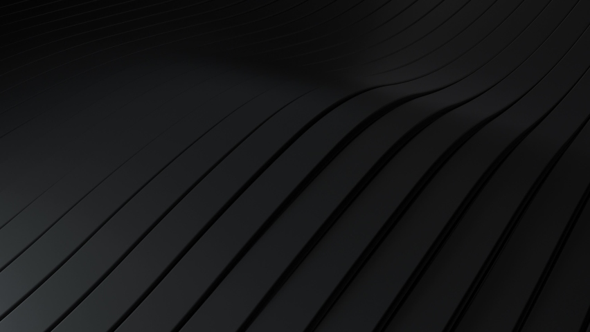 Abstract background with black wavy stripes. Abstract cut paper rippling stripes. Modern black background template for documents, reports and presentations. Sci-Fi Futuristic. 3d animation loop of 4K Royalty-Free Stock Footage #1061517031
