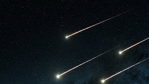 4k Meteor Shower in Space