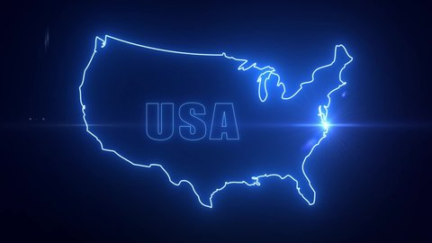 Map of United States of America -USA Maps Technology Background 