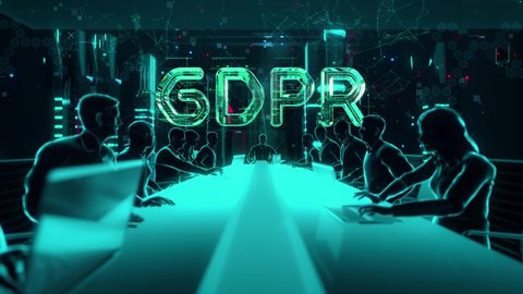 GDPR with digital technology hitech concept