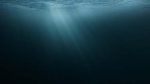 Light Rays In Dark Underwater Ocean Abyss Background Darkness Dread Mystery Magical Deep Ocean Waves Stormy Water Sun Light Beams Illuminating Ocean Depths