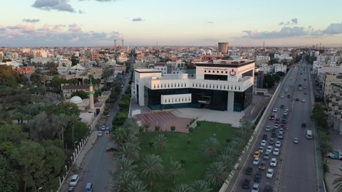Tripoli, Libya - October 29, 2020: The main building of the Libyan National Oil Corporation.