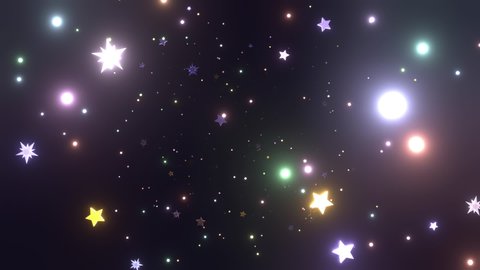 Looped passing through the stars animation.
