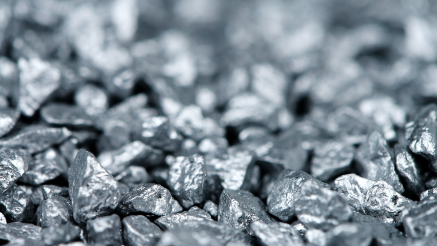 Heap of silver nuggets background (seamless loopable) | Shutterstock HD Video #1061546530