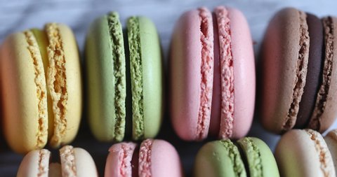 multicolor macarons , French macaroon, greedy pastry