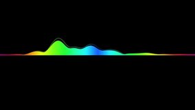 Sound wave isolated on black background. Multicolored digital sound wave equalizer. Audio technology wave concept and design under the concept of colorful emphasize simplicity.