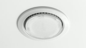 Close-up of a recessed LED luminaire on a white ceiling. - Powered by Shutterstock - Get 15% off with code: PIKWIZARD15