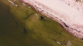 Drone video of a green Baltic Sea in the autumn