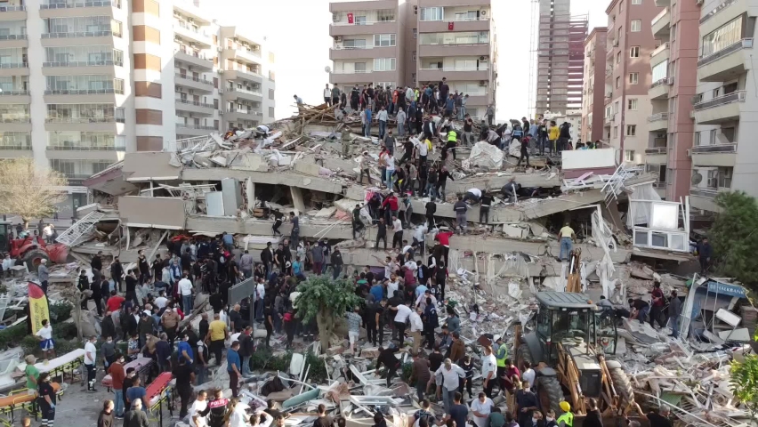 IZMIR - TURKEY 
30.10.2020
Buildings were damaged in the earthquake that occurred in Izmir. Houses were destroyed. Search and rescue teams took action to help.
