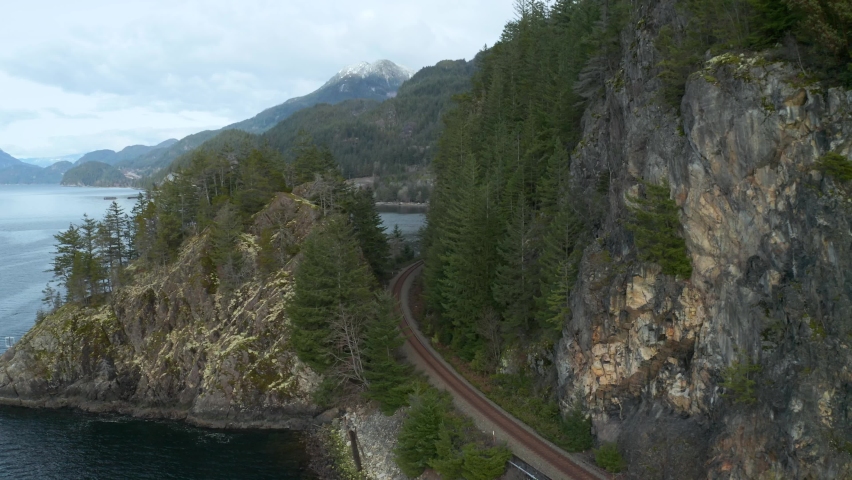 Railway at Porteau Cove, Sea-t-Sky Highway, British Columbia