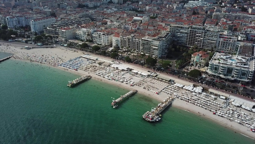 France Cote D Azur Cannes French Riviera Aerial Drone Above Royalty-Free Stock Footage #1061616475