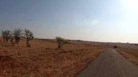 Driving down a self drive safari road in Africa