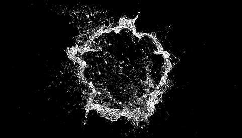  Circular Water Explosion with Splashes isolated 4k with Alpha Channel