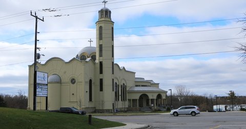 AJAX, ONTARIO/CANADA- NOVEMBER 12, 2019: Refuge City Pentecostal Church in Ajax, Ontario, Canada 4K