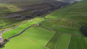 Drone footage flying over the Yorkshire Dales Village of Arncliffe, in Littondale, North Yorkshire