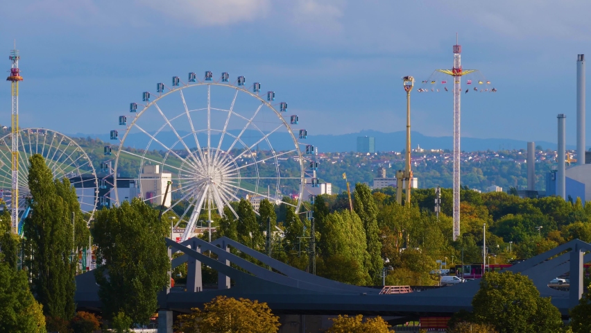 Stuttgart Cannstater Wasen ferris wheel at the october fest.	 Royalty-Free Stock Footage #1061658667