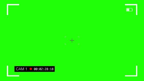 Green Screen Camera Viewfinder Layer Time Code. Video camera viewfinder with time code overlay on green screen. To use over other images