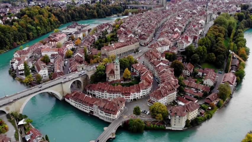 Aerial View Of The Old City In Bern, Switzerland Image - Free Stock 