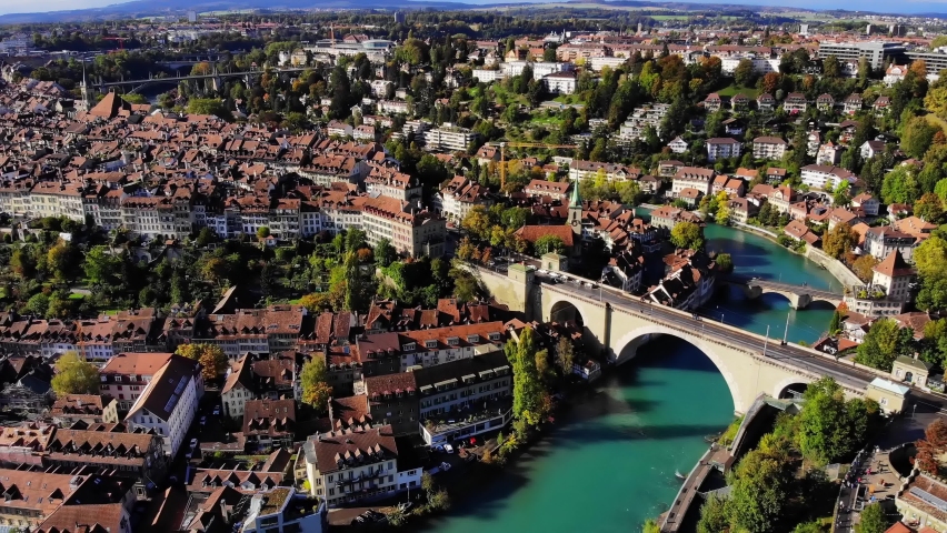 Aerial View Of The Old City In Bern, Switzerland Image - Free Stock ...