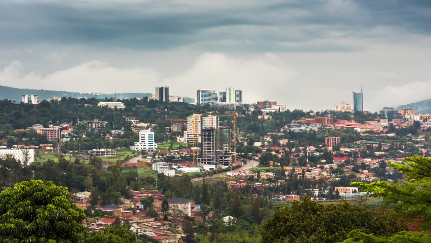 Timelapse video of Kigali city skyline and surrounding areas, showing movement of clouds and cars | Shutterstock HD Video #1061665261