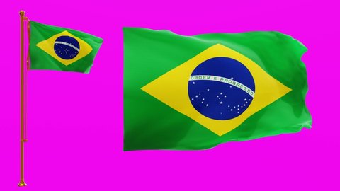 Flags of Brazil with Green Screen Chroma Key High Quality 4K UHD 60FPS