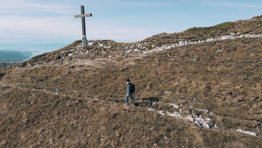 Hiking in Les rochers de Naye, Switzerland. 